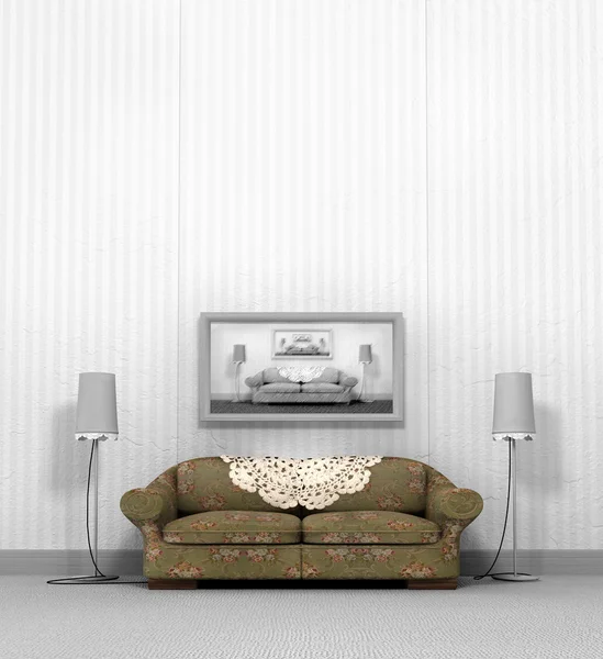 Velho sofá da avó — Fotografia de Stock