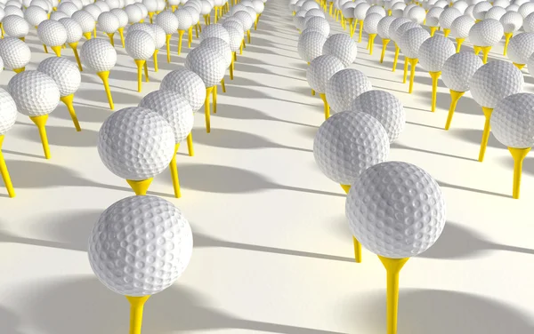 Plantação de bolas de golfe — Fotografia de Stock