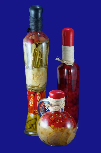 Bottiglie con spezie — Foto Stock