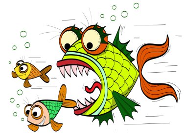 Angry fish clipart