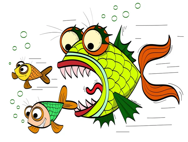 Angry fish — Stock Vector