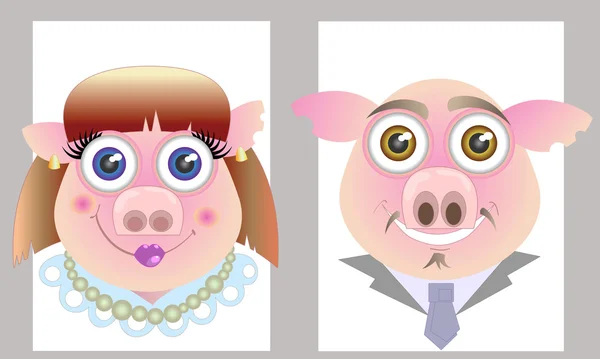 Две свиньи — стоковый вектор
