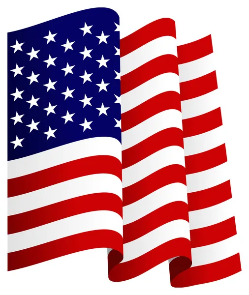 Waving U.S. Flag — Stock Vector