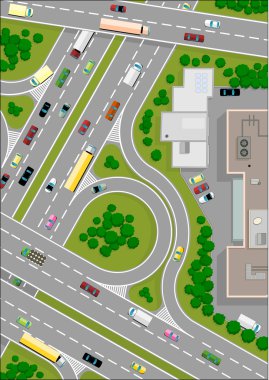 Highway intersection clipart