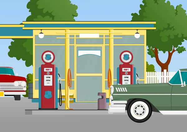 Retro stacji benzynowej — Wektor stockowy