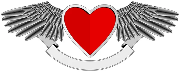 Gevleugelde hart logo — Stockvector