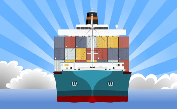 Nave container da carico — Vettoriale Stock