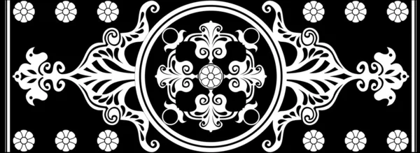 Black and white Art Nouveau ornament — Stock Vector