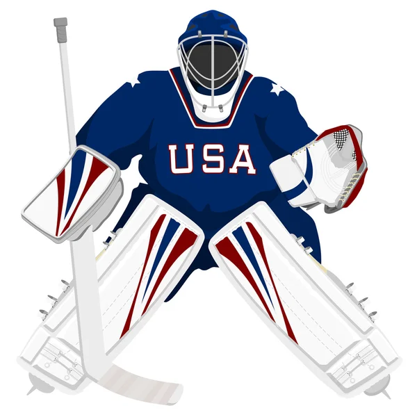 Хоккейный вратарь сборной США — стоковый вектор