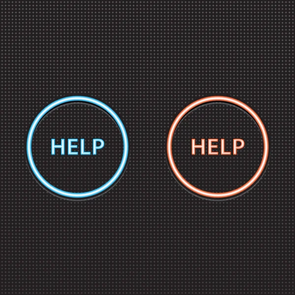 Help button with glow — Stock Vector