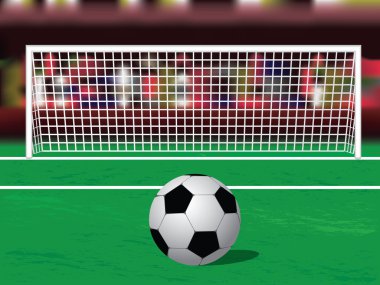 Soccer ball on the penalty spot clipart