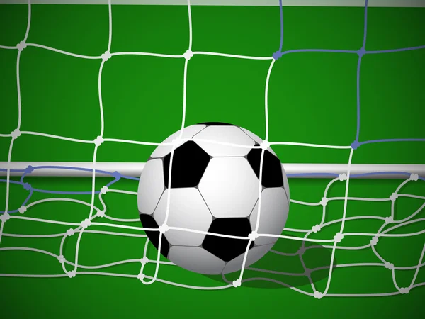 Soccer ball in goal — Stock Vector