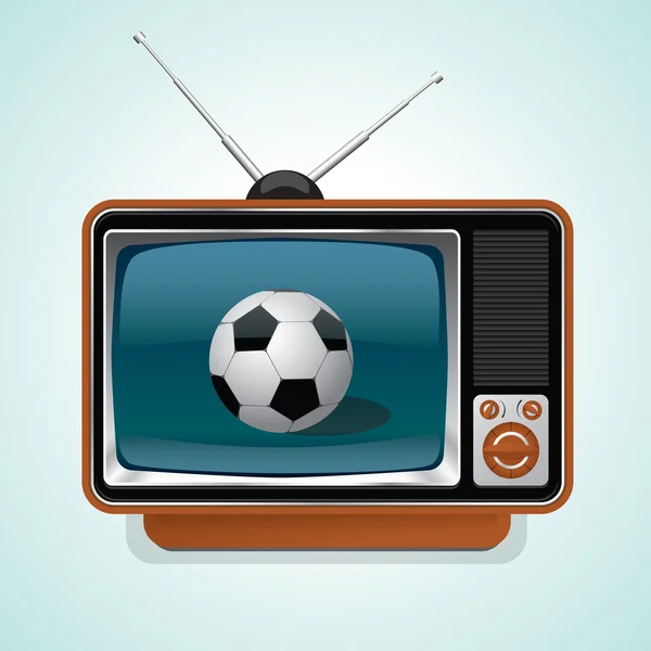Piłka nożna retro tv — Wektor stockowy