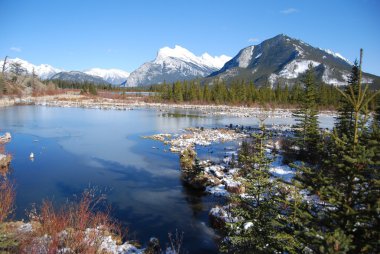 Mount Rundle in the Rockies from Vermillion Lakes clipart