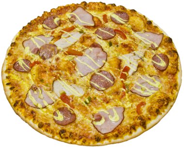Salami pizza with ham clipart