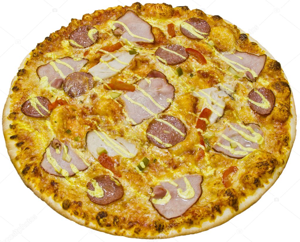 Salami pizza with ham