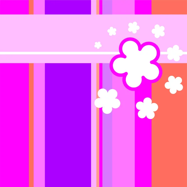 Бесшовный узор с абстрактными цветами и полосками Стоковый вектор