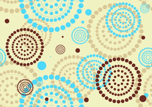 stock vector Seamless Pattern With Brown And Blue Circles