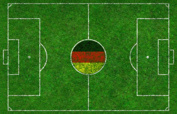 Passo di calcio con bandiera tedesca — Foto Stock