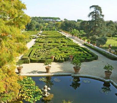 Italian garden panorama clipart