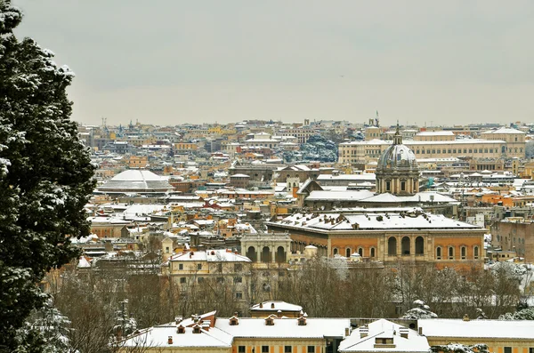 Rzym w śniegu panorama — Zdjęcie stockowe