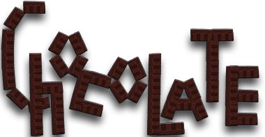 Inscription of the pieces of chocolate