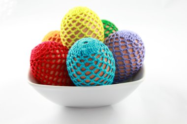 Bowl with easter eggs clipart