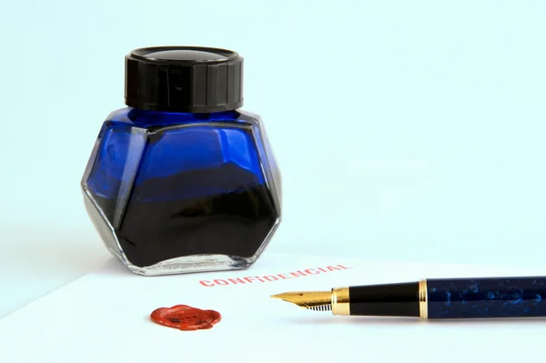 stock image Fountain pen and ink