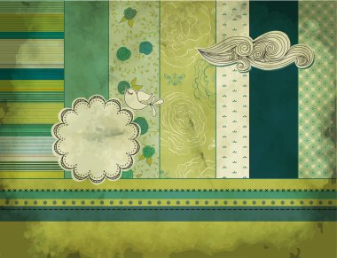 Vintage Layered Scrapbook Background clipart