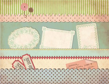 Grungy Vintage Scrapbook Set clipart