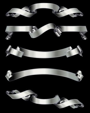 Shiny silver banners clipart