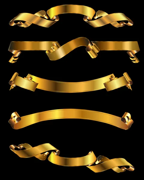 Glänsande guld banners — Stock vektor