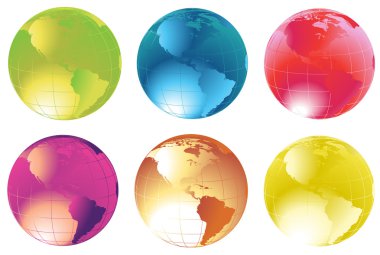 Colourful globes clipart