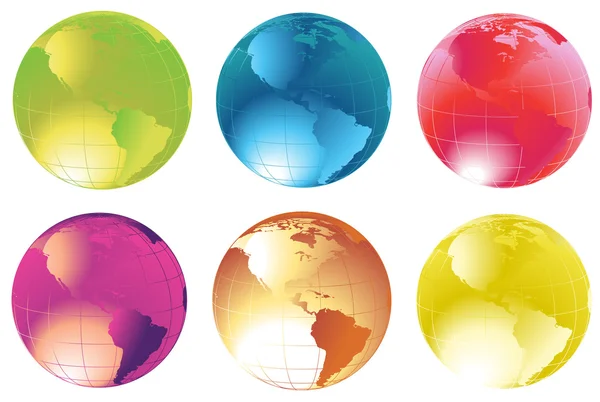 stock vector Colourful globes