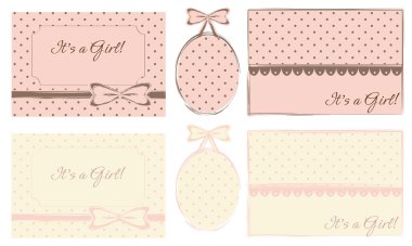 Baby Girl Cards and Frames clipart