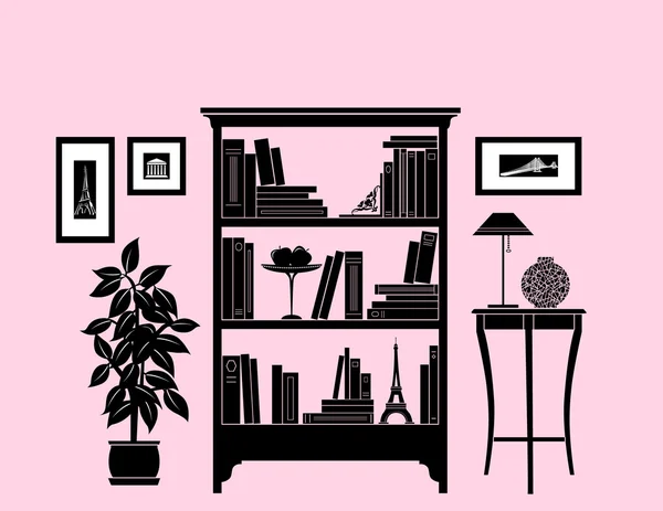家里的配件-书架 — 图库矢量图片
