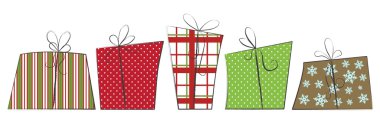 Hand Drawn Gift Boxes clipart