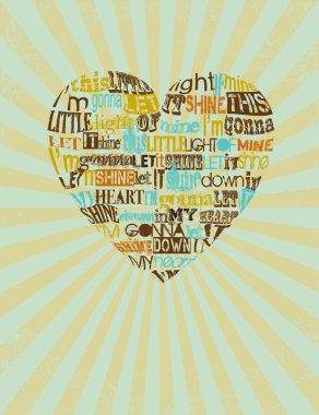 Gospel Song in the Shape of a Heart clipart