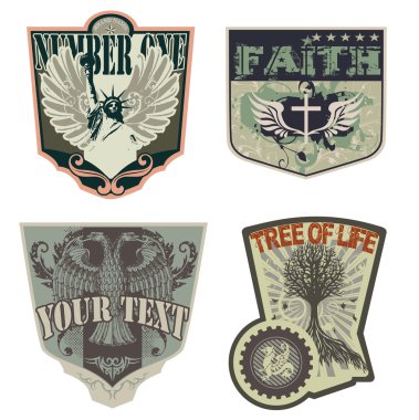 Rock 'n' roll badges clipart