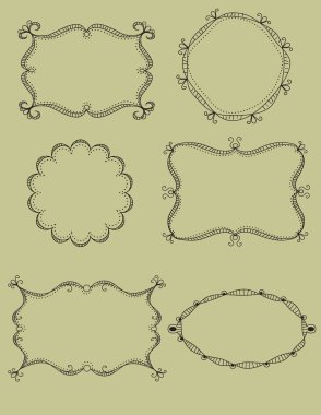 Doodle Frames and Labels clipart