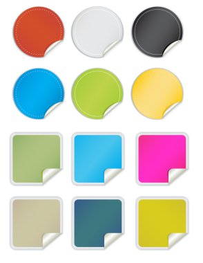 Stylish web 2.0 stickers clipart