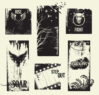 The Ultimate Grunge labels, banners and headers clipart