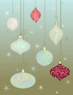 Vintage Christmas Baubles clipart