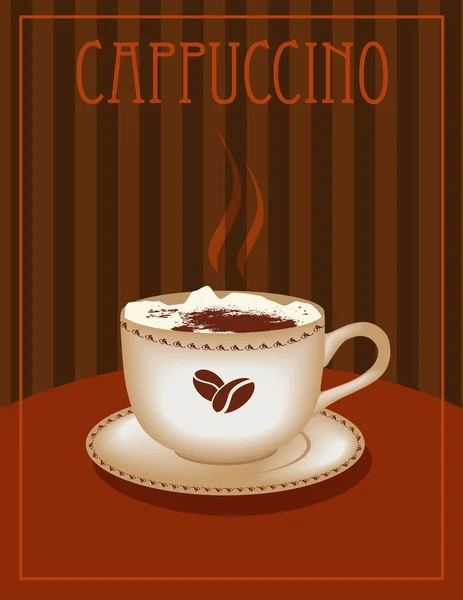 Poster Cappuccino — Vettoriale Stock