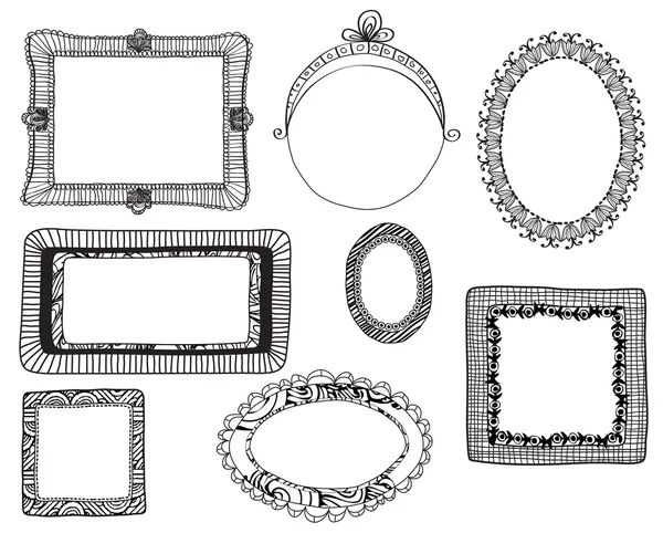 Schetsmatig doodle frames — Stockvector