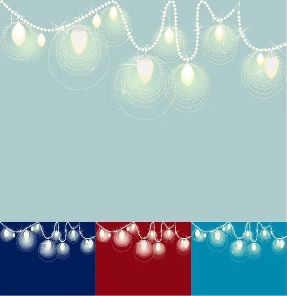 Festive Lights on a String of Pearls — Stock Vector