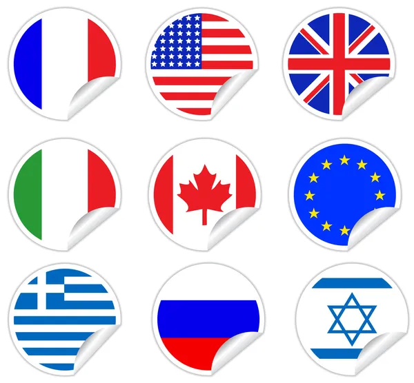 Flags - Peel Off Stickers — Stock Vector