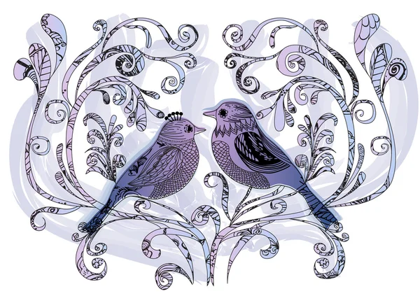 Aves enamoradas — Archivo Imágenes Vectoriales