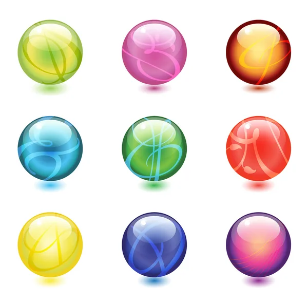 Блестящие стеклянные шарики — стоковый вектор