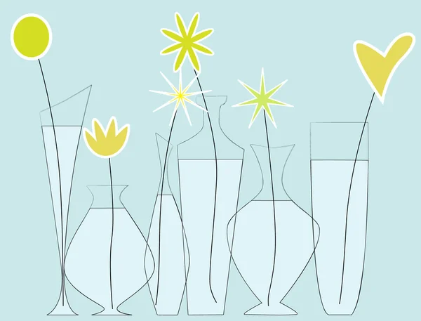 Stillleben - verschiedene Vasenformen — Stockvektor